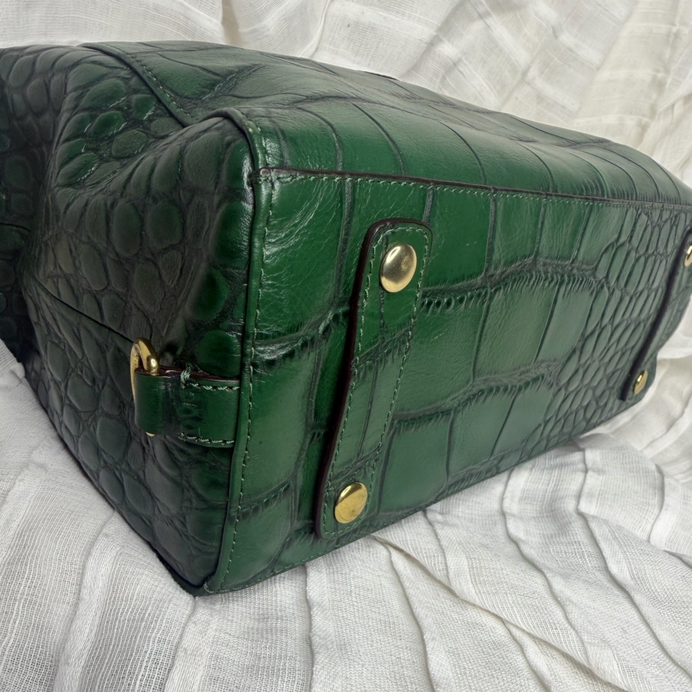 Coach Ashley Green Croc Embossed Shoulder / Handbag / Convertible Satchel • EUC - Picture 9 of 13